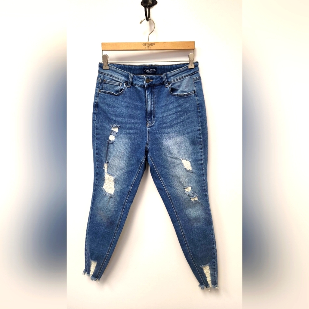 Bundle 2 Wax Jeans Distressed Sz 14